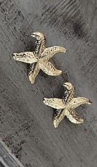 Vintage Avon 1987 1980’s Gold Tone Starfish Statement Stud Earrings 1” Earrings