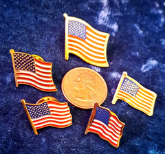 Vtg Americana Red White & Blue Jewelry Lot Necklace Flag Pins Earrings