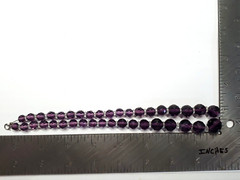 Vintage Art Deco Chain Strung Faceted Purple Graduated Glass Bead Necklace 16.5″