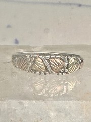 Black Hills Gold ring slender leaves wedding band size 5 sterling silver women