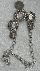 Vintage Lavender Periwinkle Acrylic & Rhinestone Statement Necklace 17”