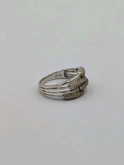 PGDA Vintage Sterling Silver Diamond Quadruple Split Band Cocktail 925 Ring Sz 7