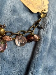 Vintage Grandmother’s Buttons glass metal multi charm bracelet new w tags