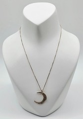 Sterling Silver ” To The Moon and Back” Cresent Moon Pendant on Chain Necklace
