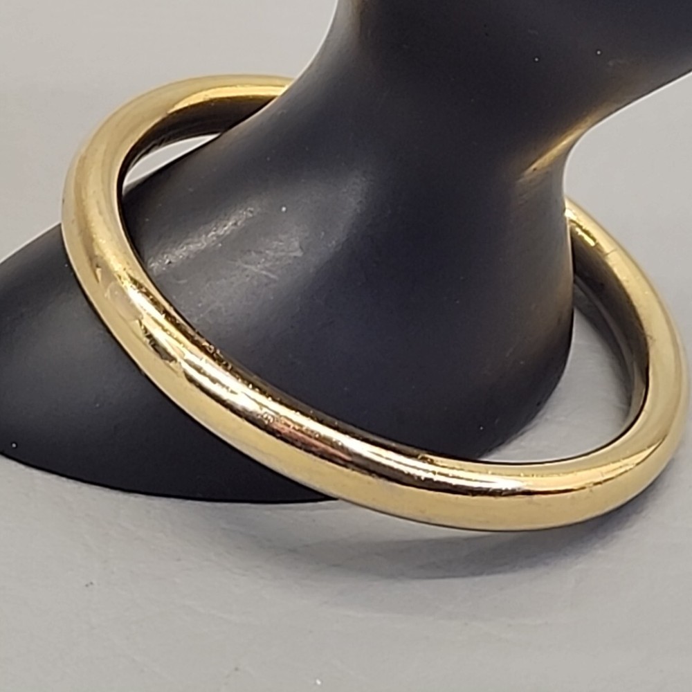 Vintage Grosse Bangle Bracelet Germany 1968 Glossy Gold Tone Rounded Classic 8″