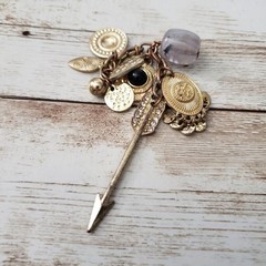 Vintage Pendant Gold Tone Charms with Arrow (Pendant Only – No Chain Included)