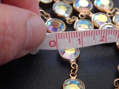 Vintage SWAROVSKI AB/ Aurora Borealis Crystal Open Bezel Necklace 35″