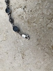 🫧✨Authentic VINTAGE 925 STERLING SILVER MARCASITE Black ONYX Station Bracelet🫧