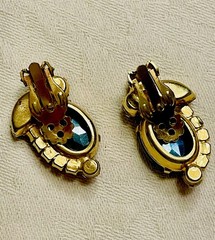 Juliana D&E Purple Green Ruby Watermelon Heliotrope Gold Tone Earrings Stunning
