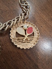 Vintage Gold Tone Sports Charm Bracelet 7″ Sailing, Skiing, Bowling, Golf…