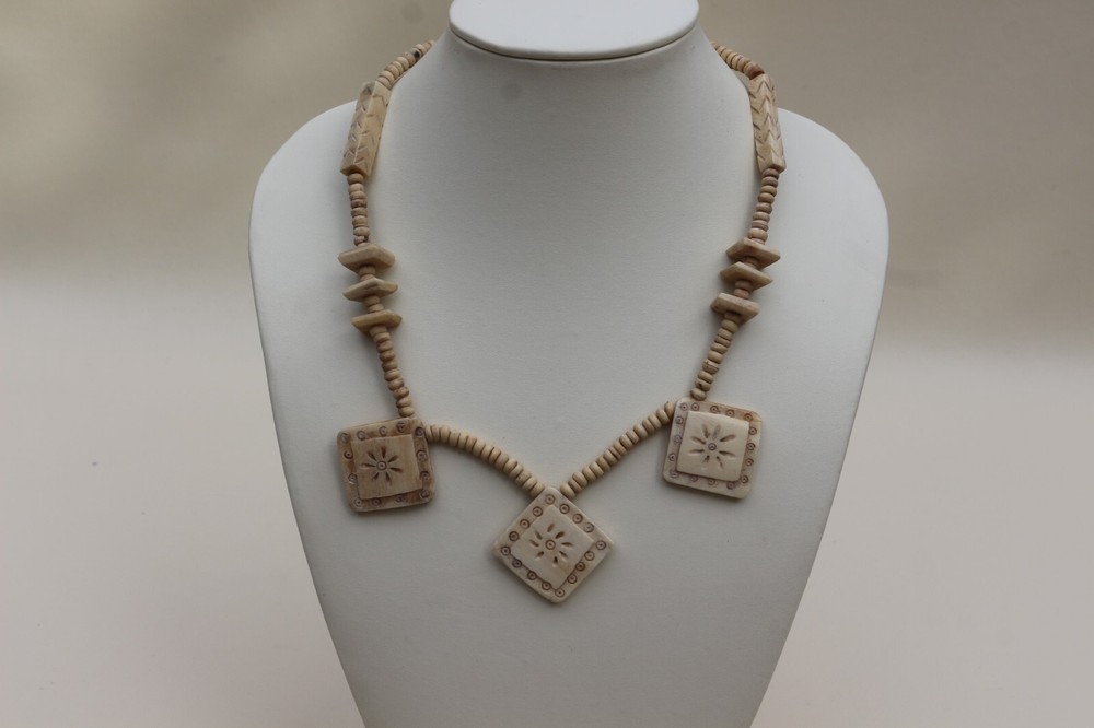 Handcarved rare find Buffalo Bone Necklace Bone jewelry necklace Boho Rustic