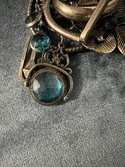 VTG Mode-Art 50’s Charm Brooch Assemblage Arthur Pepper Moon Clover Silver Tone