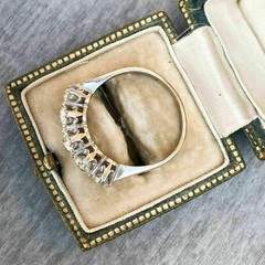 1890’s Vintage 2.10 Cts Round Cut Moissanite Engagement Ring In Argentium Silver