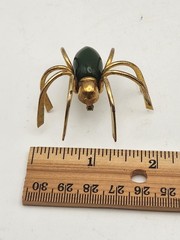 Vintage 1930 Bakelite Green Spider Brooch 2 inches long 2 inches wide 1inch tall