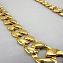 Vintage Chunky Chain Necklace Gold Tone 80s 16″