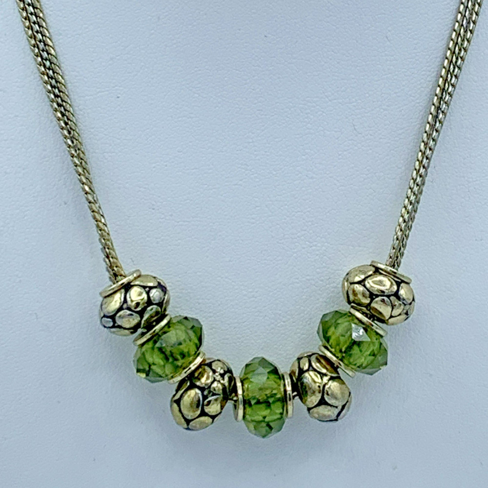 Napier 16-18 inch Gold Tone Chain Necklace With Sliding Bead Charms 4-247