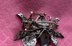 Vintage Pin Brooch Ladies Gold Bee Diamonds Rubies Opal Antique Estate