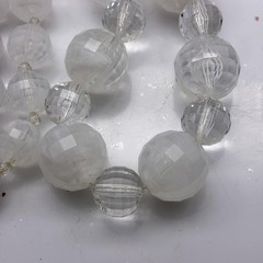 Beaded Statement Necklace Lot 2 Vintage GRAZIANO Chunky Single and Clear Double
