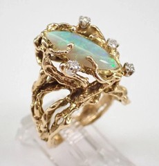 3Ct Marquise Lab Created Fire Opal Vintage Engagement Ring 14KYellow Gold Plated