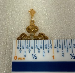 Vintage East European 14k (585) Rose & White Gold Cross Pendant