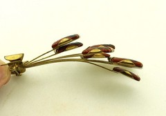 Vintage 1930s Trembler 8 Stemmed Art Glass Bouquet Pin; Disaster Relief