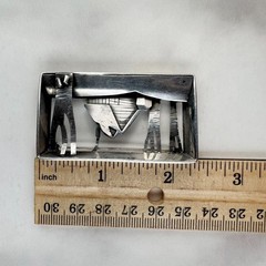 Abbot Gotshall Sterling Silver 3D Winter Woods Cabin Scene Vintage MCM Brooch