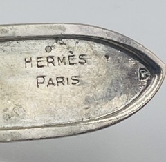 Hermes Paris Vintage French Sterling Silver Buckle Chain Link Bracelet
