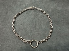 7.29g Vintage Sterling Silver 925 Chain Link Bracelet Circle Charm 9.3 in M
