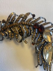 Vintage Rhinestone Brooch Pin Pendant Large Flashy Runway