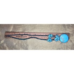 Vintage 24″ Chunky Turquoise Statement Necklace Boho 1.5″ Large Blue Pendant
