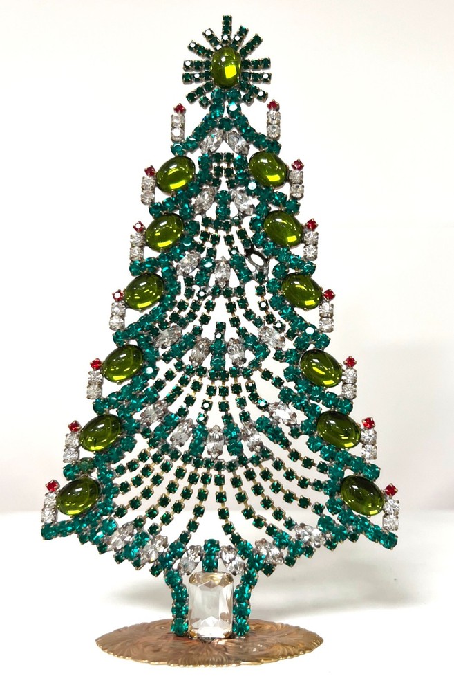 NICE CHRISTMAS TREE WITH MANY STONES SIGNED HUSAR.D POSTAGE WITH FEDEX C-195