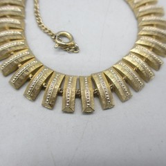 Vintage MCM Bracelet Textured Gold Tone Links Safety Chain