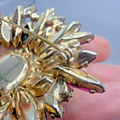 Vintage Juliana Watermelon Heliotrope Domed Brooch Statement Delizza & Elster