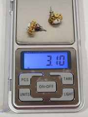 VTG Milk Color Opal~Rhinestone Stud Earrings Gold Tone~3.1 g~October Birthstone