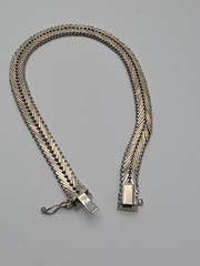 Vintage Italian 925 Silver and Gold Braided Bracelet, 8.5 Inches