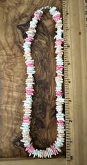 Vintage Flat Multi Color Puka Shell Bead Necklace Surfer Beach Retro Boho 18”