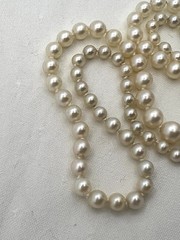 Vtg 18-1/4” Japanese Graduated Cultured Akoya Pearl Necklace 7.2-3.7mm 10k Clasp