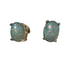 Vintage Man-made Opal Studs with Blue Gift Box
