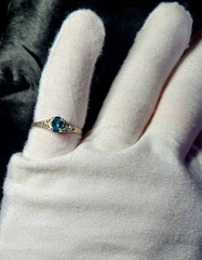 Vintage Sterling Silver London Blue Topaz Adjustable Ring Collectible Unique