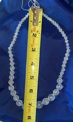 Vintage glass bead necklace clear faceted crystal restring redo deco varied size