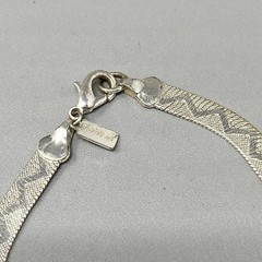 Revlon VTG Herringbone Bracelet Silver Tone Reversable Geometric Design 7.25″