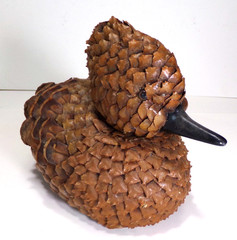 Handmade Pine Cone Duck Folk Art Figurine Rustic Craft WV14