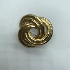 Vintage Brooch Lot 5 Piece Gold Tone Spiral Pins Love Knot Mod Geo Retro 3-D