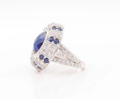3.45Ct Art Deco Style Lab Created Diamond Anniversary 14K White Gold Finish Ring