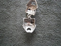 Mardi Gras Theater Masks Vintage Sterling Silver Bracelet Charm Pendant 3.1g