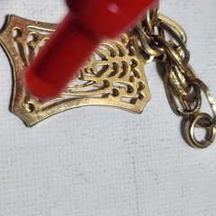 Vintage Gold Tone Chinese Character Charm Bracelet Longevity Fortune Symbols 7″