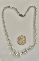 Vintage Graduated Clear Faceted Cut Czech Crystal Bead Strand Necklace 16” Chain