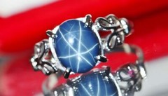 10k white gold ring 2.5ct natural blue star diffused sapphire sz 9 antique 3.4gr