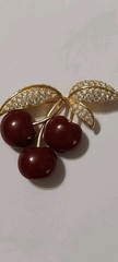 Joan Rivers vintage Cherries Brooch