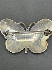 Siam Niello Sterling Silver Blue Butterfly Brooch